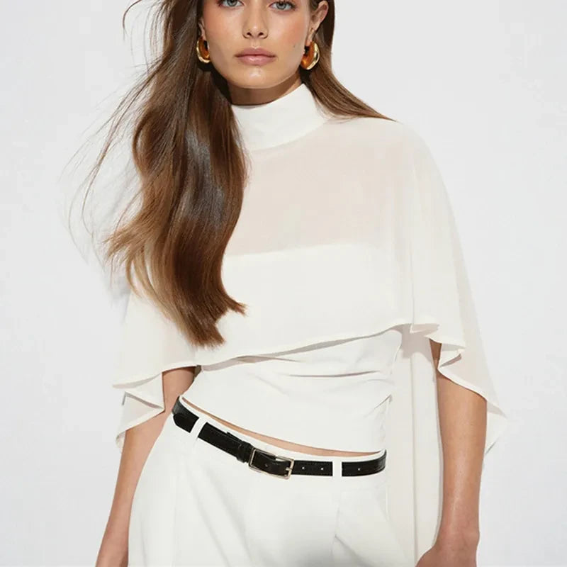 Layered Chiffon Cape Top
