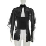 Layered Chiffon Cape Top