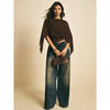 Chiffon Flutter Sleeve Crop Blouse